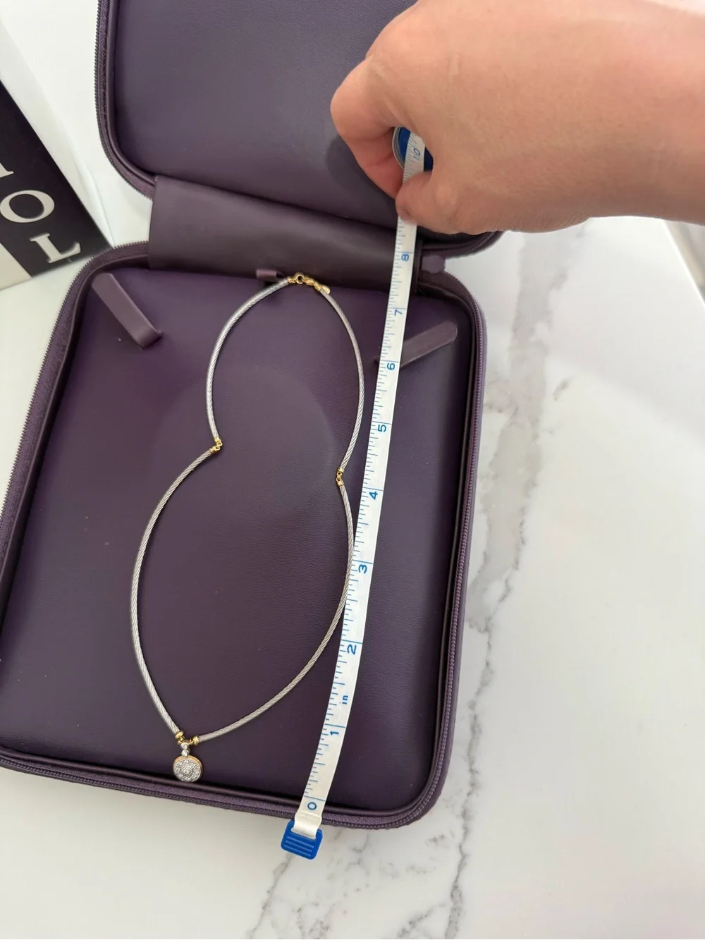 Charriol Diamond 18K Steel Cable Necklace